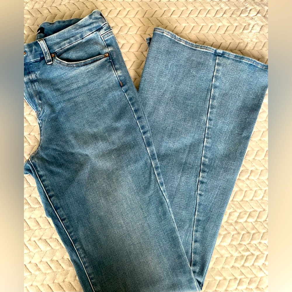 Express Light Blue Flare & Wide Leg Jeans (TALL)